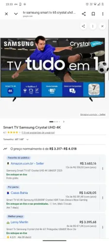 Vende Se Televisão Samsung Smart Tv 65 Polegadas UHD 4K
