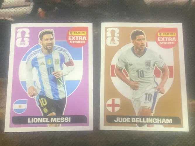 Messi roxo e bellingham bronze legendes da copa do mundo