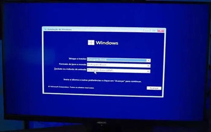 Formatação e instalação do windows 11
