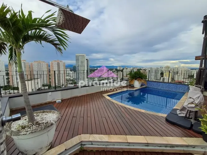 Linda cobertura à venda ou locação no Aquarius, São José dos Campos.