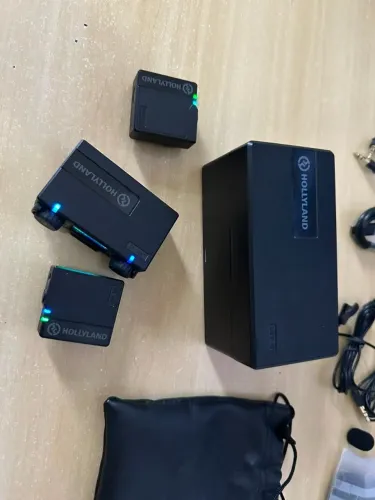 Microfone Lapela Hollyland Lark150 Duplo 2.4g Preto