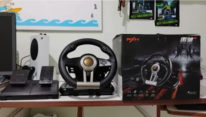 Volante Gamer PXN V3 Pro Com Pedal (PC, Xbox, PS4, Switch) 