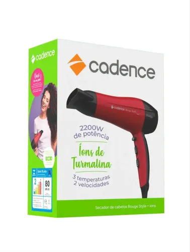 Secador De Cabelo Cadence Rouge Stylle Ii Emissor De Íons