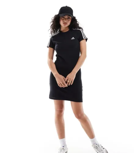 Vestido Adidas 3 listras Fit feminino preto