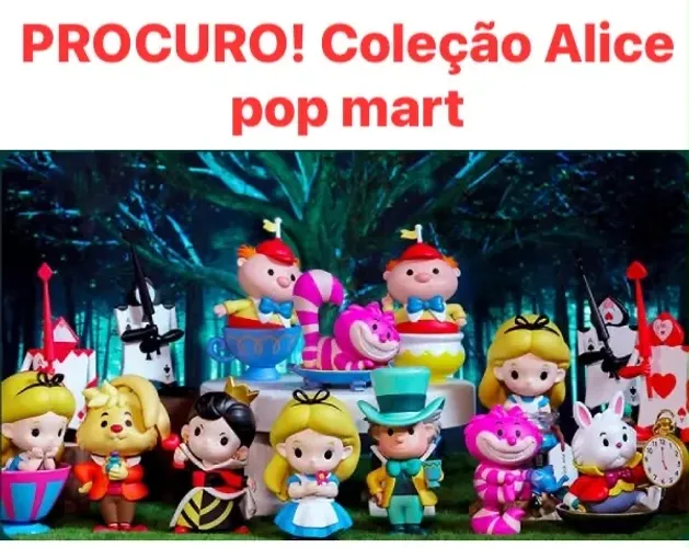 Bonecos pop mart Alice no país das maravilhas colecionável Funko pop Disney