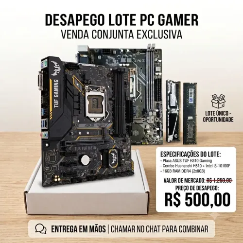 Lote de Peças de PC 16GB DDR4 + i3 10ª Geração + 2 Placas-mãe e mais | Desapego