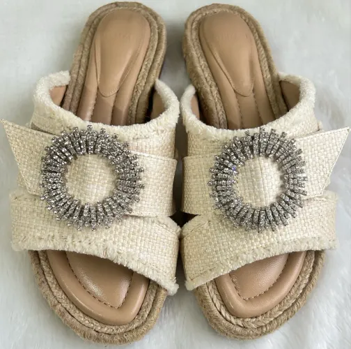 Alexandre Birman FLAT RAFFIA MADELINA