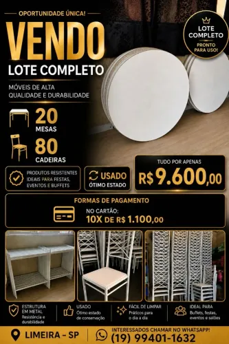 Mesa e Cadeiras para Buffet
