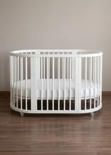 Berço Progressivo 3 em 1 Oval Branco e Poltrona amamentação