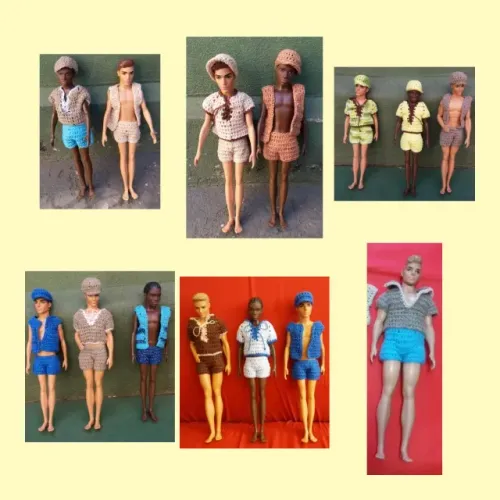 roupas em crochê para boneco ken