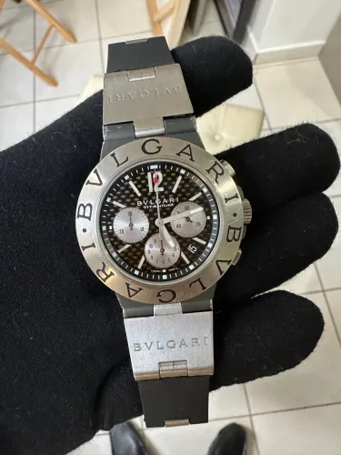 Relógio Bvlgari Diagono Titânio Chrono Fullset Completo Automatico Revisado