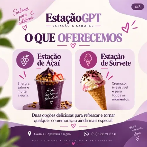 ? Estação de Açaí & Sorvete para o seu Evento!