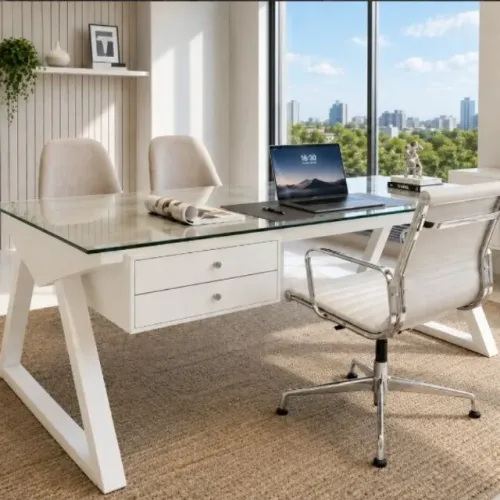 Mesa Office Santoro Delluxe. Em Madeira Maciça L174cm x P80cm x A74cm