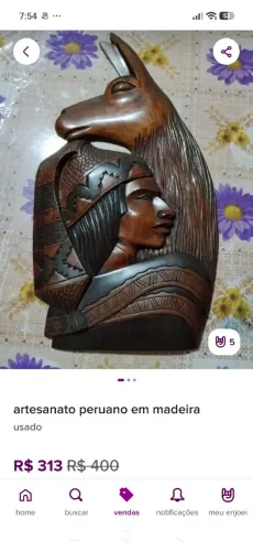 Artesanato Peruano em madeira