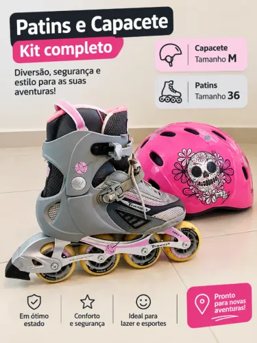 Kit patins e capacete