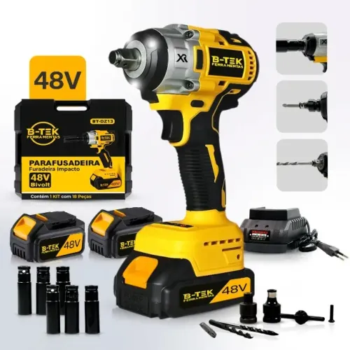 Parafusadeira Furadeira Chave De Impacto Bateria 48v Bivolt