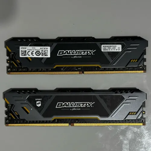 Memória RAM 16gb (2x8) Ballistix 2666 (OC até 3000mhz)