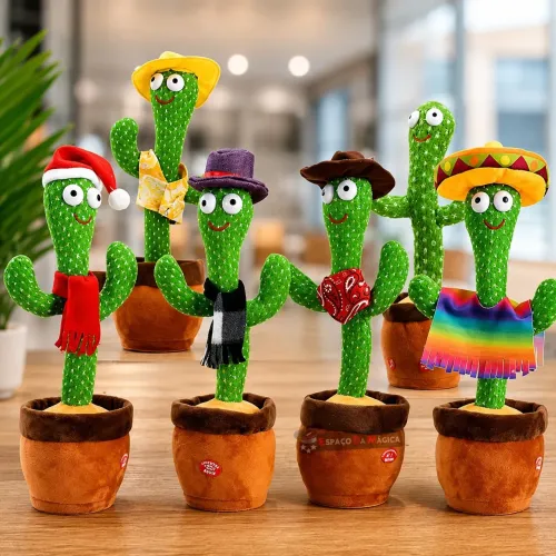 Brinquedo interativo Cacto falante e dançante - Entrega Grátis