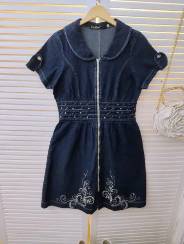 Vestido jeans 42 gola estilo boneca via Caruaru