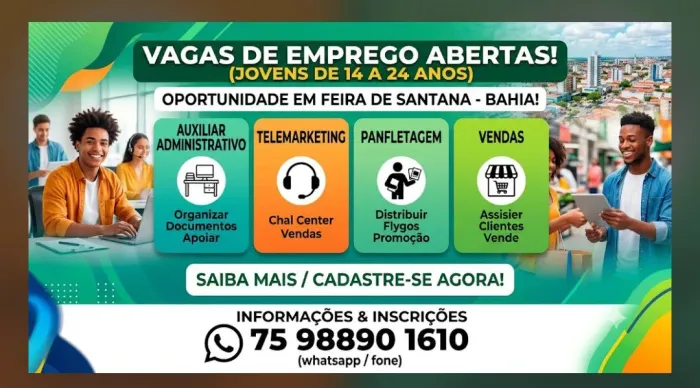 Faça o cadastro gratuito do seu currículo pelo Whatsapp.