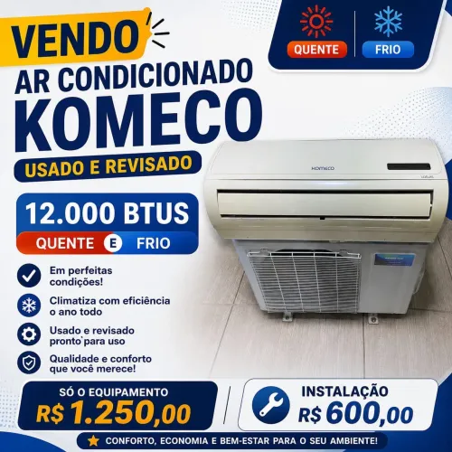 ? AR-CONDICIONADO KOMECO 12.000 BTUs QUENTE E FRIO - USADO E REVISADO! ?