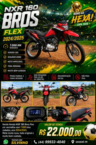 Honda NXR Bros 160 vermelha 2025 Flex