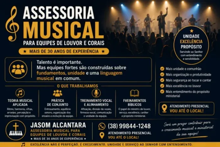 ASSESSORIA MUSICAL PARA EQUIPES DE LOUVOR E CORAIS | MAIS DE 30 ANOS DE EXPERIÊNCIA