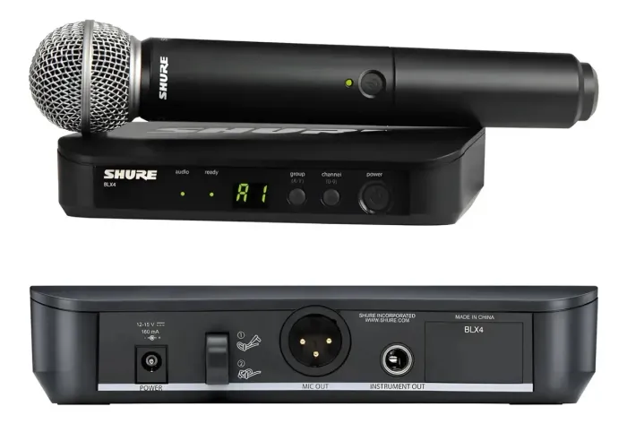 Microfone Sem Fio Bastão Shure Blx24rbr/sm58-m15 Cor Preto
