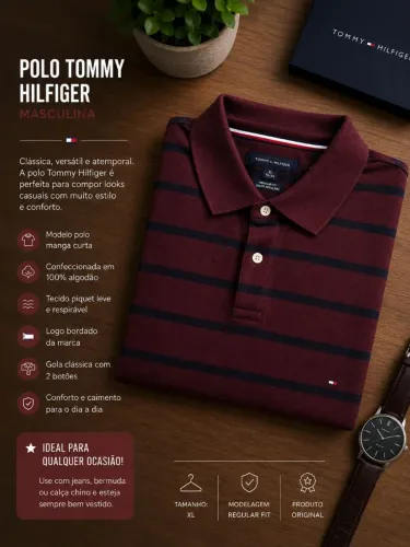 Camisa Polo Masculina Tommy Hilfiger 
