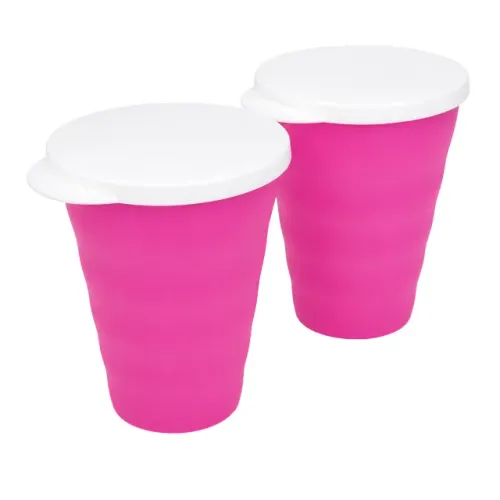 Kit 2 Copos Rosa Murano Tupperware 500ml Com Tampa