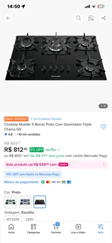 Cooktop Mueller 5 Bocas