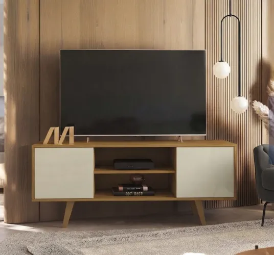 Rack bancada cumaru opala Para tv ate 55 polegadas
