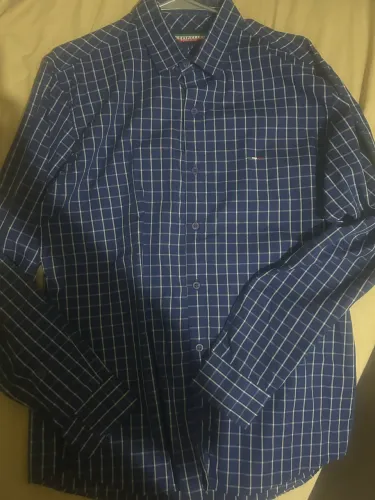 camisa social manga longa, azul. Zefirelli. Nova.