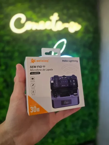 Microfone de Lapela Sem Fio Peining para iPhone