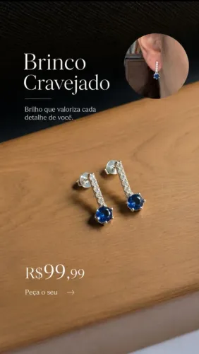 Par de Brincos Cravejados Prata 925