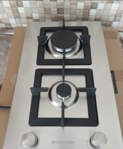 Cooktop Dominó 2 bocas a gás inox, ferro gusa, Elettromec