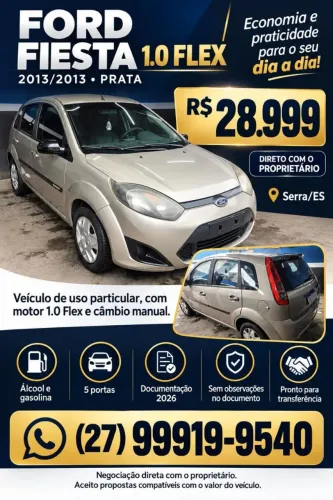 Ford Fiesta 1.0 8V Flex/class 1.0 8V Flex 5P 2013
