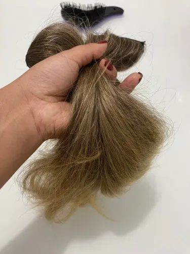 Cabelo humano 42 cm 