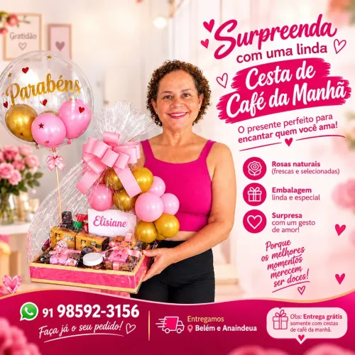 Cestas de Aniversário, casamento, promoção, infantil, 15 anos.