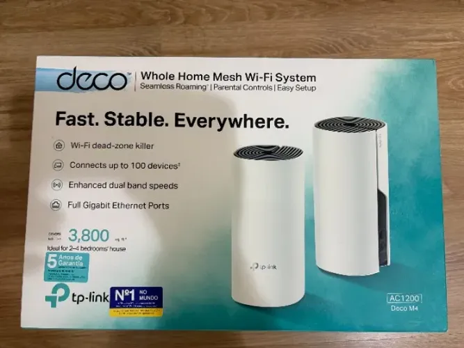 Kit Roteador TP-Link Wi-Fi Mesh Gigabit 5GHz Deco M4