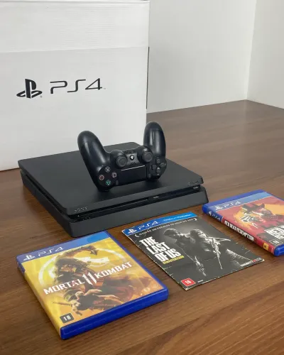 PS4 Slim + Red Dead 2 + The Last of Us + MK11