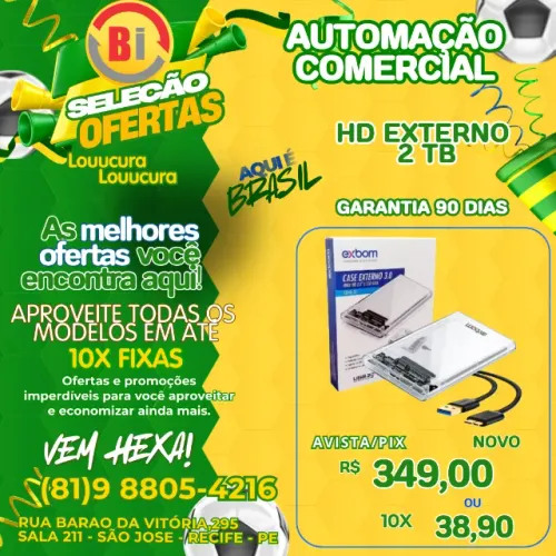 HD externo de 2 TB, disco rígido portátil USB 3.0 de alta velocidade