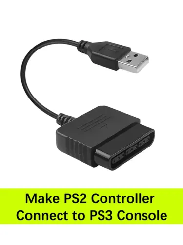Adaptador Conversor Controle PS2 para PC e PS3 - Com Vibração (Plug & Play)