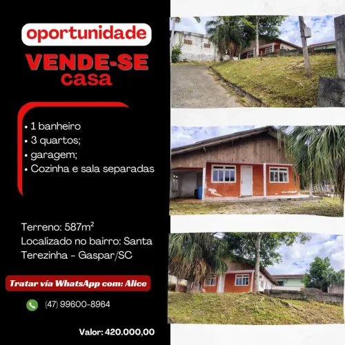 VENDO CASA COM TERRENO AMPLO