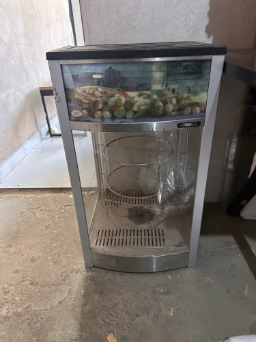 Expositor de pizza e salgado 