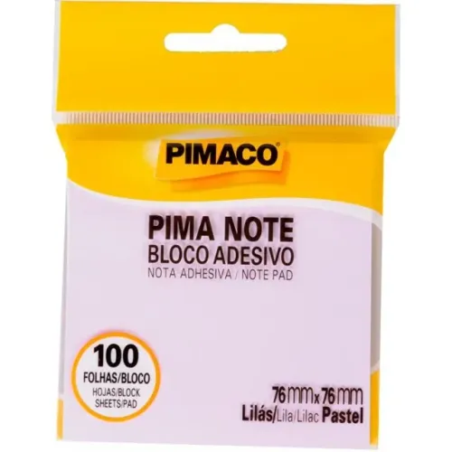 Bloco de Recado Autoadesivo Pimanote 76 mm x 76 mm 100 fls. Roxo - Pimaco