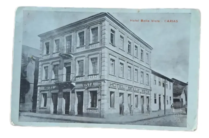 Foto antiga "Hotel Bella Vista Caxias do Sul - RS Ano 1945 Postal edição Livraria Saldanha