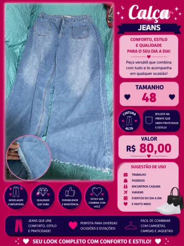 Calça cintura alta tamanho 48