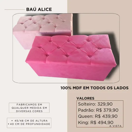Baús em MDF, diversas cores, APROVEITE!!