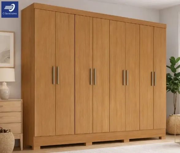 Guarda-Roupa Casal 8 Portas com 4 Gavetas